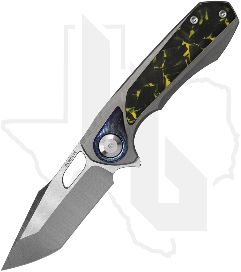 Remette Saker Falcon ASTP-2 - Sand Blasted Titanium, Yellow/Black Carbon Fiber Inlay
