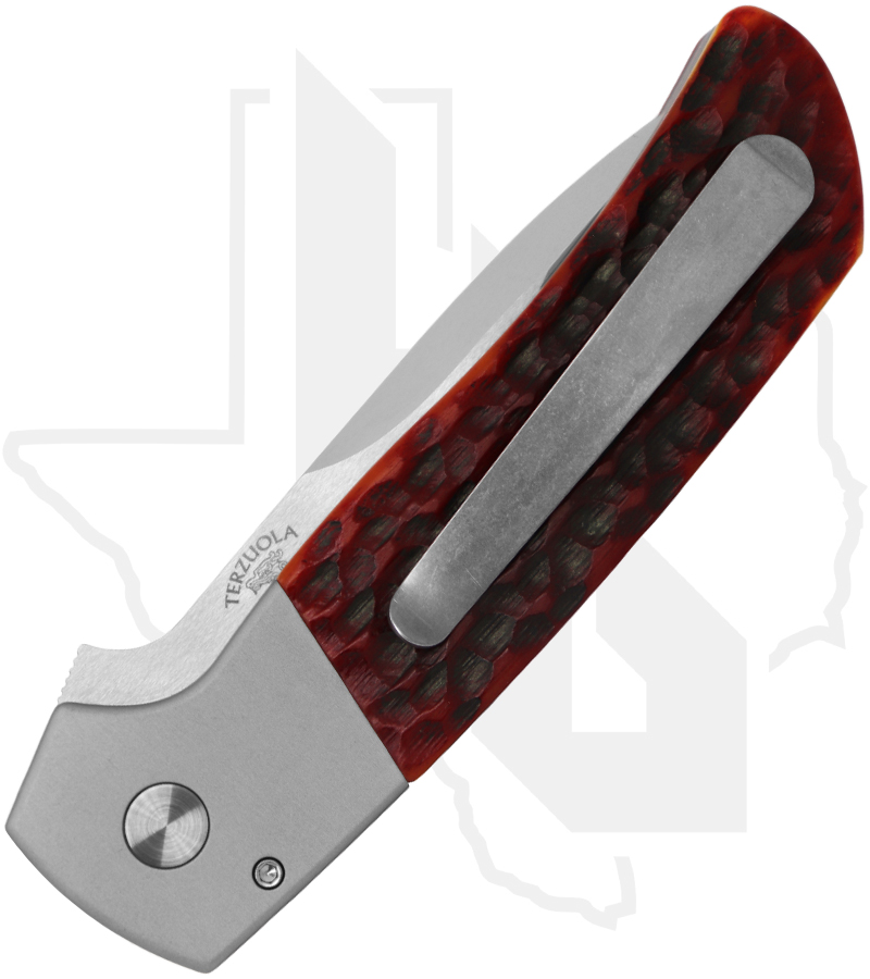 Protech Terzuola ATCF ATCF-CUSTOM-003 - Grey Aluminum, Jigged Bone Inlay - Image 2