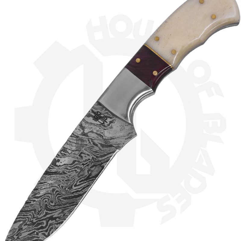 BUCKNBEAR Red Knight Hunter BNB02129 - Red, Micarta, Bone