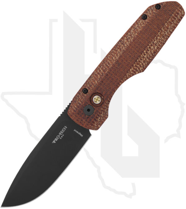 Protech Vero Synapse BSA25.VERO.1 - Black Aluminum, Burlap Canvas Micarta