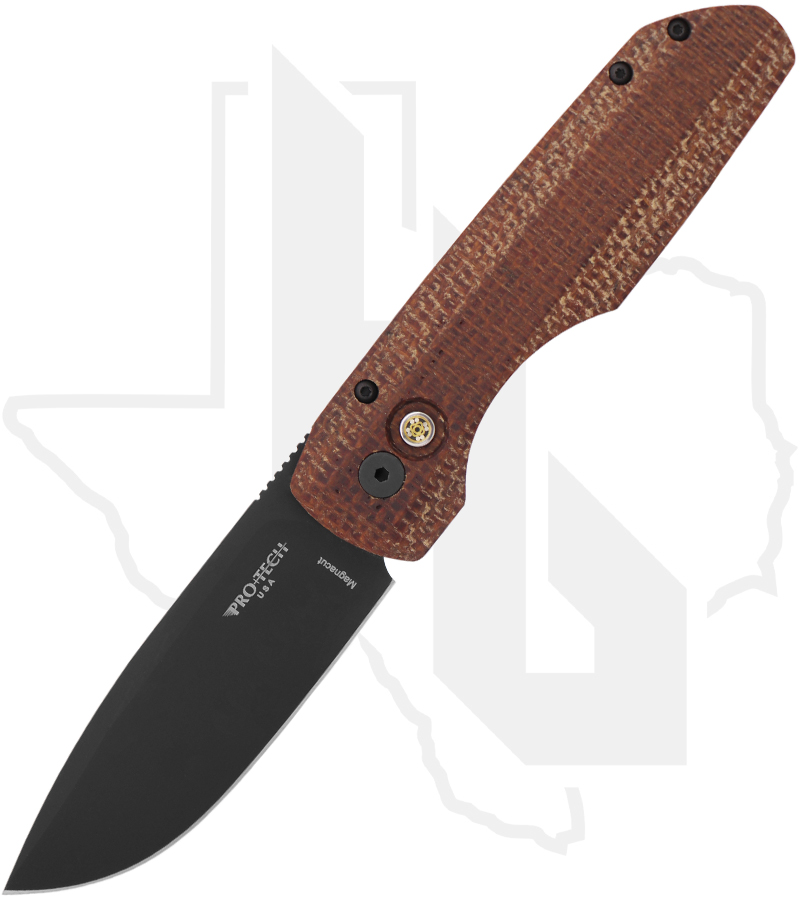 Protech Vero Synapse BSA25.VERO.1 - Black Aluminum, Burlap Canvas Micarta