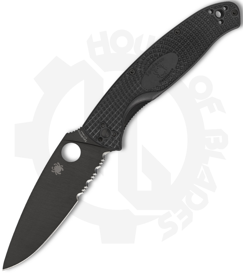 Spyderco Resilience C142PSBBK - Black, FRN, Partially Serrated