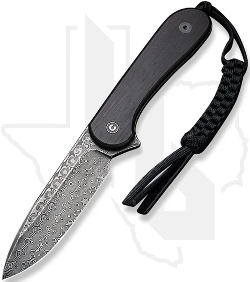 CIVIVI Fixed Blade Elementum C2105-DS1 - Ebony Wood, Damascus