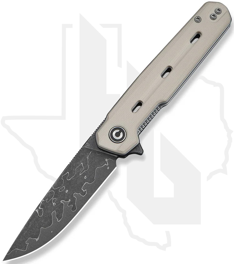 CIVIVI Navo C25015A-DS1 - Ivory G-10, Damascus