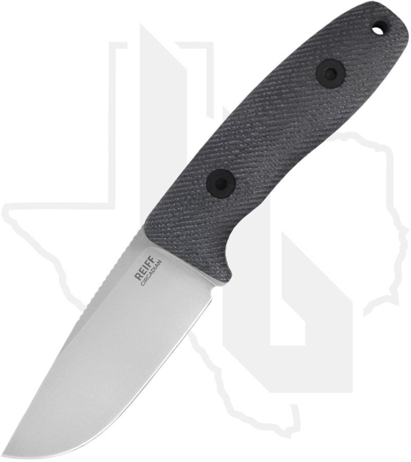 REIFF Knives Circadian CC119BCMBLKA - Clip Point, Stonewash, Black Micarta