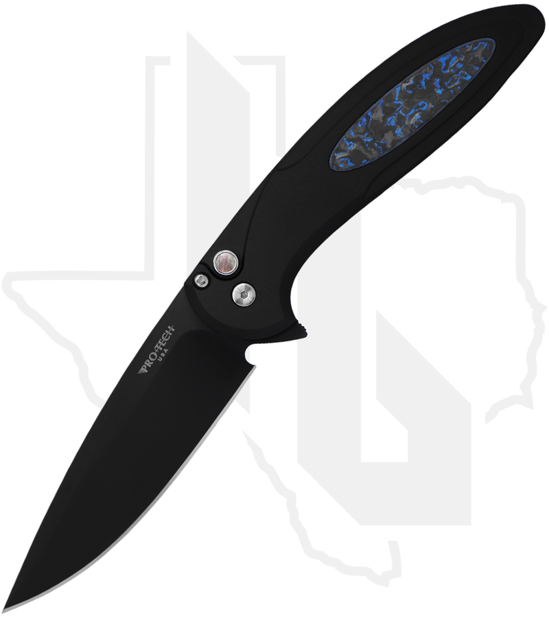 Protech Cambria 2 CF2103-LTD - Black, TechnoCarbo Blue Inlay, DLC Blade