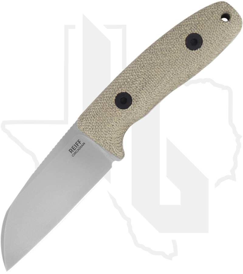 REIFF Knives Circadian CS119GCMBLKA - Sheepsfoot, Stonewash, Green Micarta