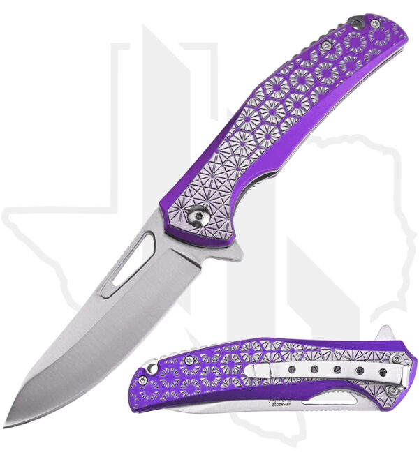 Femme Fatale Spring Assisted Knife FF-A2002PL - Purple, Silver