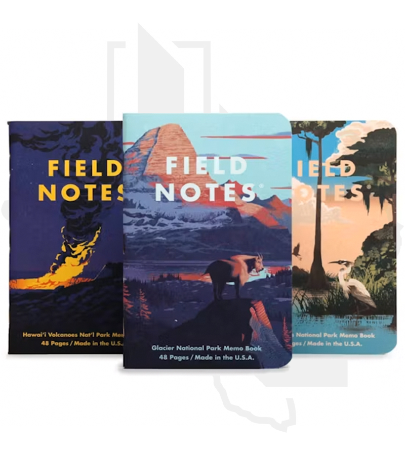 Field Notes National Parks 3-Pack FNC-43f - Glacier, Hawai'i Volcanoes, Evergaldes