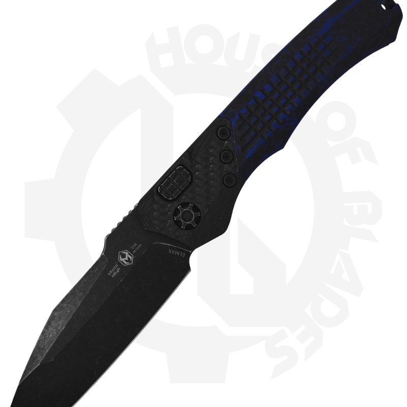 Heretic Knives Wraith Auto H100-8A-BRKBLU - Battleworn Black, Breakthrough Blue