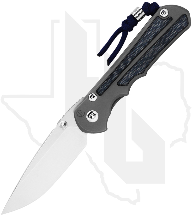 Chris Reeve Knives Large Inkosi LIN-1140 - Titanium, Blue Denim Micarta, Glass Blasted