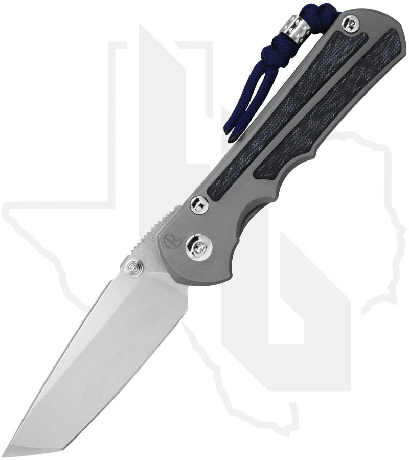 Chris Reeve Knives Large Inkosi LIN-1612 - Glass Blasted Titanium, Blue Denim Inlay, Tanto