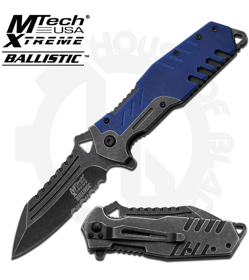 Mtech Spring Assisted Knife MX-A839BL - Blue, G-10