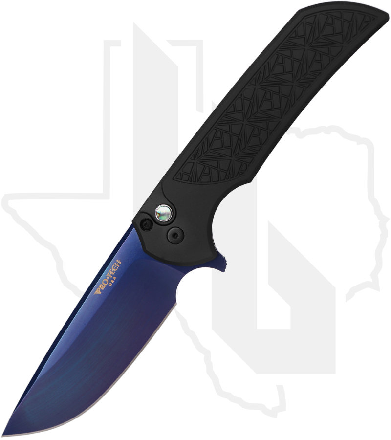 Protech Mordax MX106-SB-NEXUS - Nexus Textured, Black, Sapphire Blue PVD, Abalone