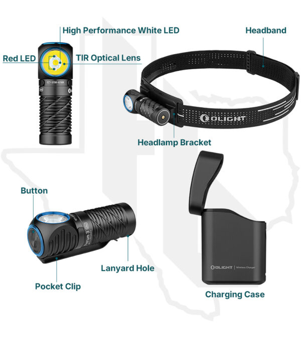 Olight Perun 3 Mini Headlamp & Flashlight, Kit PERUN3MINIKITBK - Black - Image 3