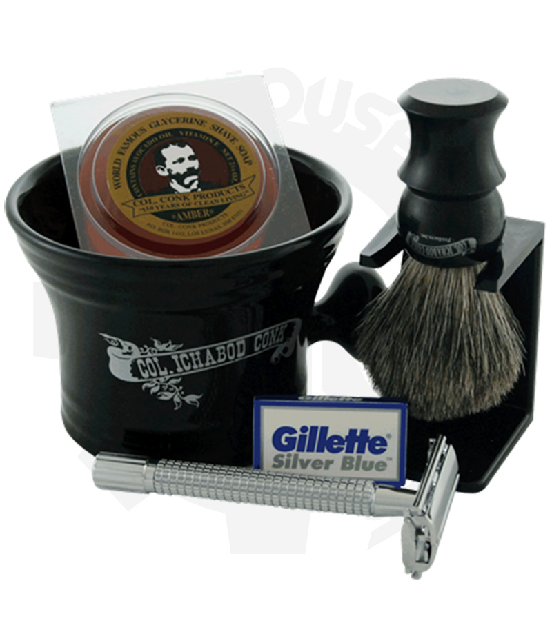 Colonel Ichabod Conk Apothecary Double Edge Gift Set 235-DE - Black