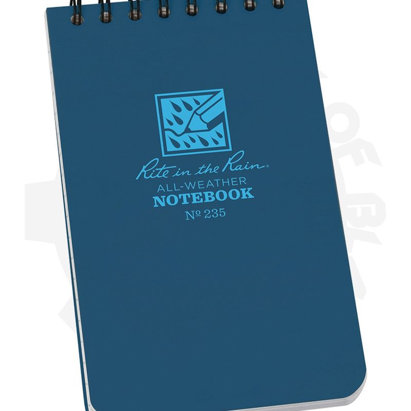 Rite in the Rain Spiral Notepad RITR235 - Blue, 3 in x 5 in