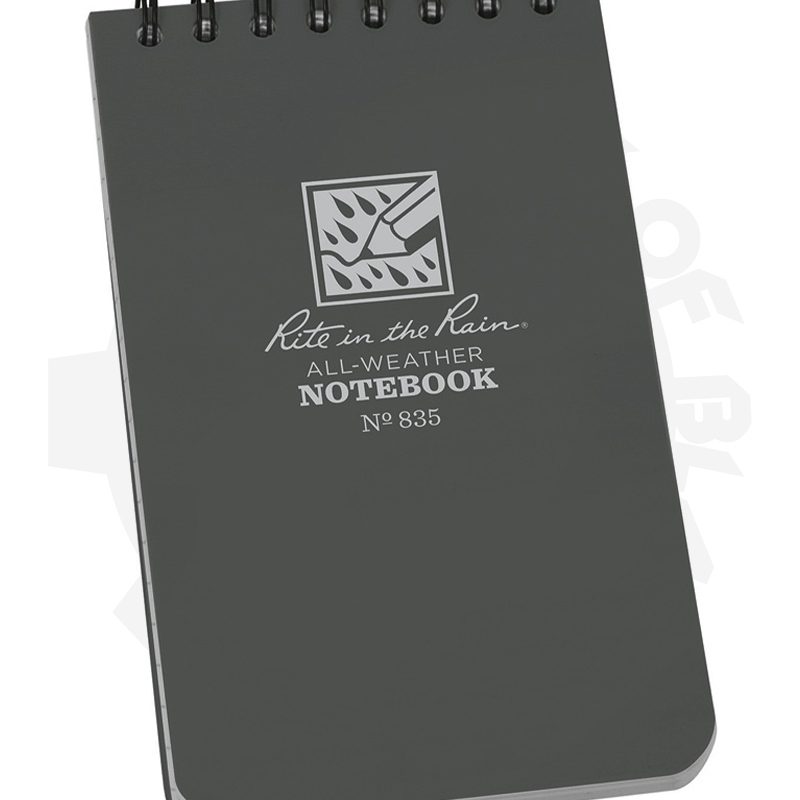 Rite in the Rain Spiral Notepad RITR835 - Grey, 3 in x 5 in