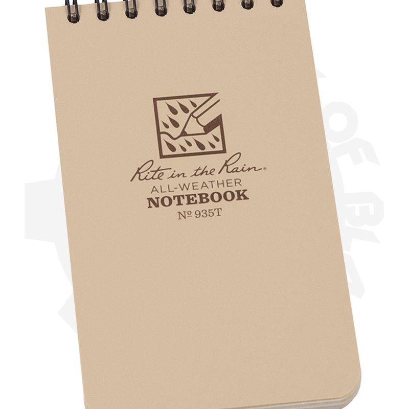 Rite in the Rain Spiral Notepad RITR935T - Tan, 3 in x 5 in