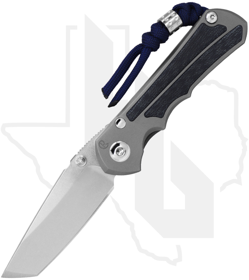 Chris Reeve Knives Small Inkosi SIN-1612 - Glass Blasted Titanium, Blue Denim Inlay, Tanto