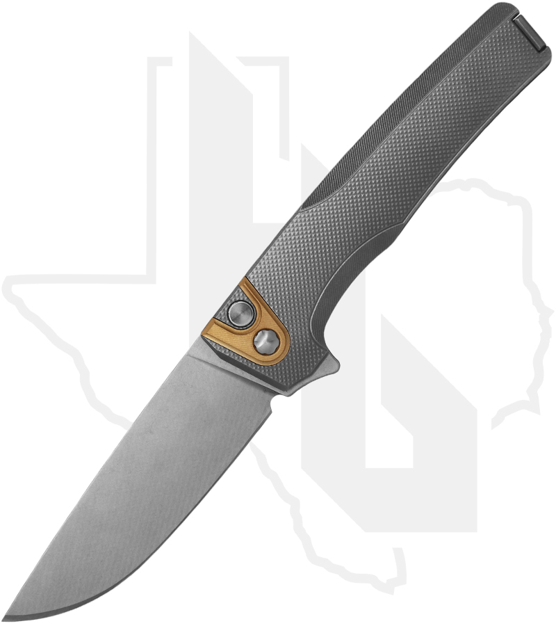 MachineWise Sonora SONORA-1206 - Lightwash Blade, Brass Bolster, FineStep Textured Handle, Titanium