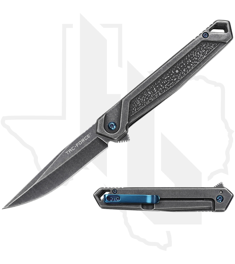 Tac-Force Spring Assisted Knife TF-2019BB - Blackwashed, Blue