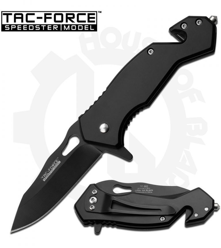 Tac-Force Spring Assisted Knife TF-903BK – Black – House of Blades