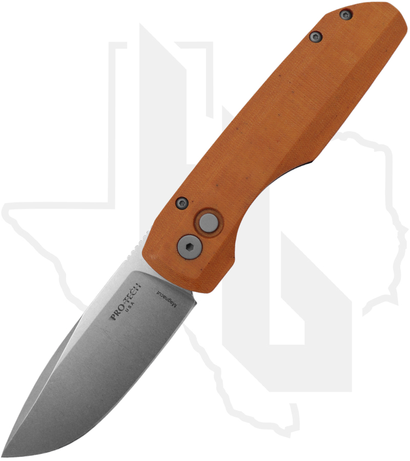 Protech Vero Synapse VERO1211-NATURALLINEN - Black Aluminum, Natural Linen Micarta Lid, Stonewash