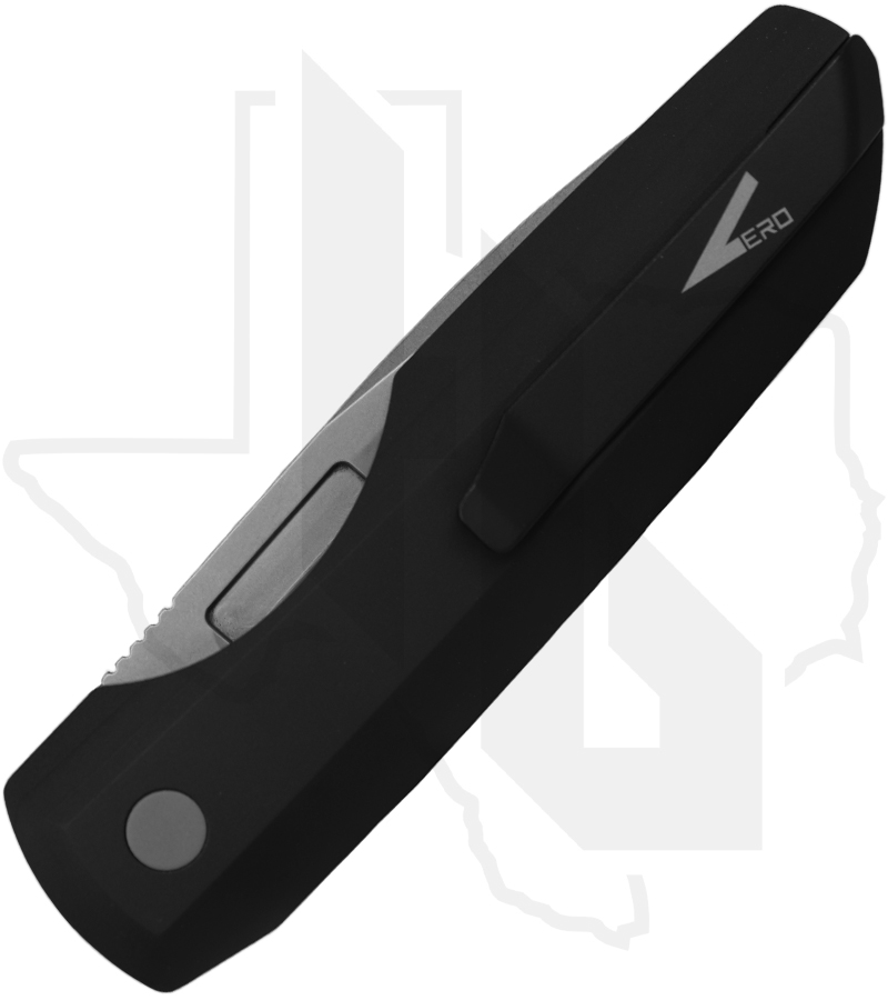 Protech Vero Synapse VERO1211-NATURALLINEN - Black Aluminum, Natural Linen Micarta Lid, Stonewash - Image 2