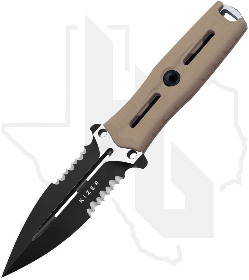 Kizer Norcross ZX-FB01A3 - Tan G-10, Black Blade