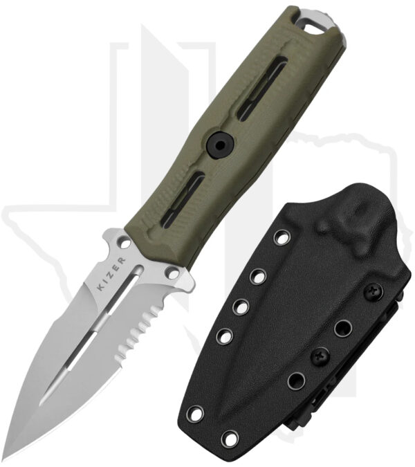 グラキリス　srl Kizer Norcross ZX-FB01A4 – Green G-10, Stonewash – House of Blades